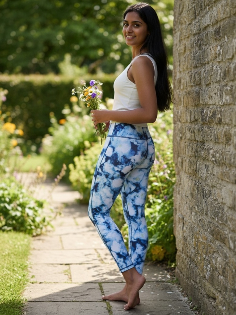 Floral Blue Leggings